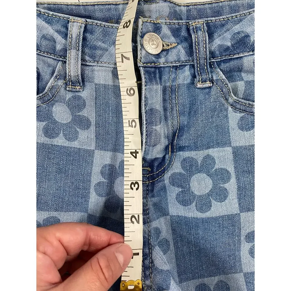 Vigoss Girls The Marley Shorts Flower Design Size 10 Medium Wash Denim